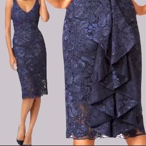 Blue Monique Lhuillier Lace Dress